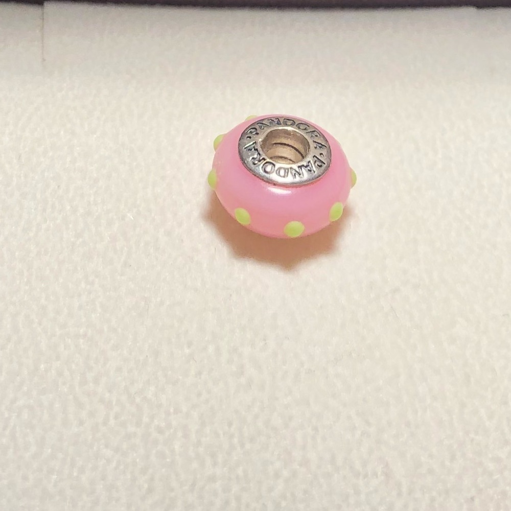Pink and green pandora charm